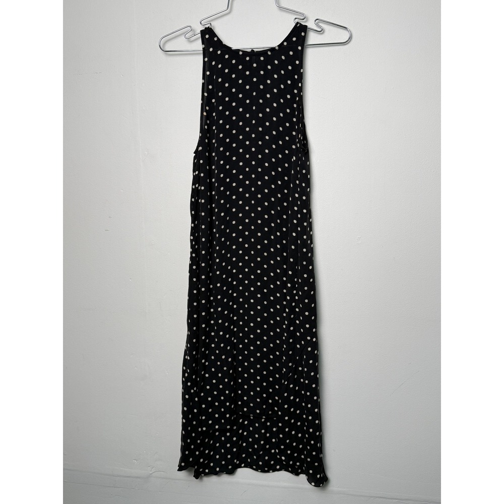 Theory Polka Dot Shift Dress Adlerdale-Haze Dot GGT 100% Silk Black White Size 0